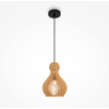 Image de Maytoni suspension noir abat-jour bois Ø20cm E27 40W, collection Roots