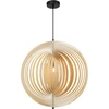 Image de Abat-jour de lampe suspendue noir anneaux en bois Ø60cm Roots 1xE27 40W Maytoni