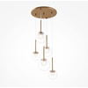 Image de Maytoni Lampe à suspendre dorée 5 boules de verre Basic Form G9 20W laiton IP20