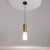 Image de Maytoni Lampe à suspendre noir-or verre écran blanc Memory 1xE14 40W
