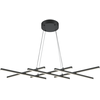 Image de Suspension LED moderne noire 40W Maytoni Halo avec design de lignes croisées