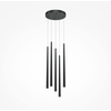 Image de Maytoni Cascade LED Suspension noire 31W, réglable en hauteur, 5 flammes