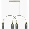 Image de Suspension « Arcs rainurés » avec abat-jours ANTIC, doré-gris, 4xE14x40W, métal, dimensions : 362,5 x 110 x 10 cm, IP20, Maytoni