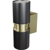 Image de Applique d'extérieur Bowery noir et or, 2xGU10x50W, métal, dimensions : 18 x 6,4 x 9,5 cm, IP54, Maytoni