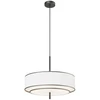 Image de Maytoni Bergamo Plafonnier Cylindrique Moderne Noir 5 Ampoules E27 Avec Abat-jour Blanc