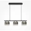 Image de Suspension LED à abat-jours en verre sur tige SPIRITO, noir fumé, 14 W, lumière chaude, 1 800 lm, verre, dimensions : 220 x 80 x 18 cm, IP20, Maytoni