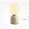 Image de Lampe de table avec socle en pierre et globe en verre blanc TAVO beige et blanc, 1xG9x9W, pierre, dimensions : 25x10x10 cm, IP20, Maytoni