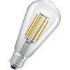 Image de Lampes LED OSRAM, classe énergétique A. Efficacité énergétique élevée. Ampoule à filament classique, style Edison. LED, verre sans plomb, transparente, 4 W (équivalent à 60 W), 840 lm, lumière blanc chaud, classe d'efficacité énergétique : A
