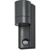 Image de OSRAM ENDURA CLASSIC ISIDOR W S lampe d'extérieur, applique murale, GU10, gris foncé, aluminium, installation facile, éclairage indirect, indice de protection IP65, capteur de lumière du jour, détecteur de mouvement