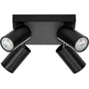 Image de Osram Led Spot Octagon Pl 4 X 3,4w, Gu10, 920lm, Noir, Température De Couleur 2700k, Ton Blanc Chaud, Intemporel, Ampoule Led Remplaçable, Idéal Pour L’intérieur, Cri 90, Têtes Réglables, Dimmable