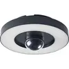 Image de Appareil d'éclairage extérieur OSRAM SMART+ pour mur ou plafond, avec caméra intégrée, lumière LED blanc chaud (3000K), boîtier en polycarbonate de haute qualité de couleur gris foncé, haut-parleur intégré, carte mémoire, technologie Wi-Fi intelligente