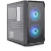 Image de Silentware Air 10 Black Boîtier PC mATX compact, façade en maille métallique, fenêtre latérale en verre trempé, 2x ventilateurs ARGB 140mm, GPU jusqu'à 340mm, alimentation ATX
