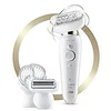 Image de Braun Silk-épil 9 Flex Depilatore Donna, Epilatore Elettrico Donna con Testina Flessibile e Spazzola Pulizia Viso, Tecnologia MicroGrip, Cappuccio Massaggiante, Idea Regalo, SE 9030, Bianco e Oro en occasion ou reconditionné