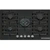 Image de Table de cuisson gaz 75cm 5 feux 11500w noir - Bosch - PPQ7A6I40 -