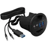 Image de ICY BOX IB-HUB1404A, hub de bureau, 2 ports Type A, 1 port Type C, 1 entrée/sortie audio, 1 emplacement SD/MicroSD, noir, plastique, 68 mm, 69 mm, 70 mm, 156 g