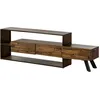 Image de MASSIVMOEBEL24 | Meuble TV en bois d'acacia et bois de récupération marron laqué SEVILLA #04