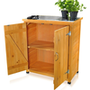 Image de Mucola Armoire à outils Abri de jardin Armoire de jardin + 2 portes Table à plantes Armoire polyvalente - Marron