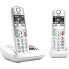 Image de Téléphone sans fil Gigaset A605A Duo avec répondeur, écran graphique, facile d'utilisation, blanc.