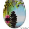 Image de Woltu   Abattant Wc Japonais En Duroplast   Charnières Ajustables   Fixation Rapide   Antibactérien   Dimensions 445x371mm   Design Harmonieux Vert