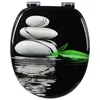 Image de Abattant De Toilette Woltu En Mdf Avec Charnière Zinguée, Couvercle De Wc, Antibactérienne, 43, 2x37, 6cm, Pierre Noir