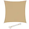 Image de Woltu   Voile D'Ombrage Carré 5x5m En Hdpe   Protection Uv 90%   Résistant Aux Déchirures   Fixation Avec Cordons Et  illets En Métal