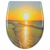 Image de Woltu - Abattant De Toilette En Duroplast Avec Charnière, Couvercle De Wc, Fixation Rapide, Antibactérienne, 45, 5x37, 1cm, Lever Du Soleil