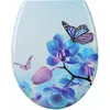 Image de Woltu   Abattant Wc Japonais En Duroplast   Couvercle Antibactérien Avec Charnières Ajustables   Fixation Rapide   445x371mm   Papillon Bleu