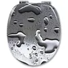 Image de Abattant De Toilette En Mdf Avec Charnière, Couvercle De Wc, Antibactérienne, 43, 2x37, 6cm, Goutte D'Eau, Gris - Woltu