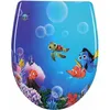 Image de Woltu - Abattant De Toilette En Duroplast Avec Charnière, Couvercle De Wc, Fixation Rapide, Antibactérienne, 45, 5x37, 1cm, Poisson Bleu