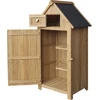 Image de Wiltec Abri de jardin   770 x 540 x 1370 mm   en bois d’Épicéa   avec Toit en bitume et 2 portes   Cabane Remise pour rangement outils pour Jardin, Terrasse & Balcon