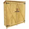 Image de Abri De Jardin   1350 X 500 X 1540 Mm   En Bois D'Épicéa   Avec Toit En Bitume Et 2 Portes   Cabane Remise Pour Rangement Outils Pour Jardin, Terrasse & Balcon - Wiltec