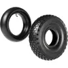 Image de Wiltec Pneu 11x4.00-4 et Chambre à air   Valve coudée   294 x 294 x 80 mm   4 PR   capacité de charge 130 kg   pour Tondeuse à gazon Tracteur à pelouse Brouette Chariot Diable
