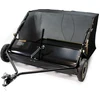 Image de Wiltec Balai ramasseur   1725 x 1035 x 585 mm   Largeur de 96 cm   capacité 340 l   avec Roues en caoutchouc   Balayeuse ramasseuse tractée Nettoyeur de pelouse pour Tondeuse autoportée ATV