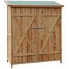 Image de Wiltec Abri de jardin XXL   1380 x 655 x 1600 mm   en bois   avec Toit en bitume et 2 portes   Cabane Remise pour rangement outils pour Jardin, Terrasse & Balcon
