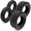 Image de Wiltec Lot 2x Pneu 15x6.00-6 et 2x Chambre à air   Valve coudée   350 x 350 x 140 mm   4 PR   capacité de charge 200 kg   pour Tondeuse à gazon Tracteur à pelouse Brouette Chariot Diable