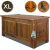 Image de Coffre en bois massif 85x44x48 cm Malle de rangement Grand coffre de rangement antique Table basse Coffre Banc en bois