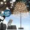 Image de MONZANA® Arbre lumineux 220 LED 220 cm minuterie 8 modes de lumière résistant aux intempéries décoration Noël cerisier