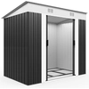 Image de Abri de jardin Gardebruk L en métal, 2 m², avec fondations, 196 x 122 x 182 cm, porte coulissante, anthracite, abri à outils, abri de jardin, 3,4 m³