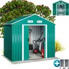 Image de GARDEBRUK® Abri de jardin métal XL 2m² fondation 200x135x190cm porte coulissante vert cabane de jardin cabanon rangement outils 4m³