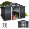 Image de GARDEBRUK® Abri de jardin métal XXXL 8m² fondation 315x260x180cm porte coulissante anthracite cabane de jardin cabanon rangement outils 15m³
