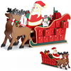 Image de Spielwerk® Calendrier de l'Avent en bois réutilisable 'Traîneau du Père Noël' 24 tiroirs à remplir individuel Déco Noël intérieur Idée Cadeau