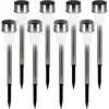 Image de DEUBA® Lampes solaires de Jardin Lot de 8 lumières solaires LED acier inoxydable Jardin Allée Terrasse