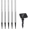 Image de DEUBA® Lot de 5 lampes solaires extérieur Blanche jardin baton lumineux LED pour sol éclairage solaire 8h autonomie
