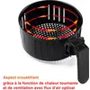 Image de Friteuse sans huile 9en1 Friteuse électrique 6,5 L 1850W noir Température réglable Livre de recettes