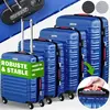 Image de MONZANA® Set de 4 valises rigides Bleu S/M/L/XL 4 roues 360° poignée télescopique cadenas malle vacances valise roulettes
