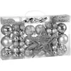 Image de Lot De 66 Boules De Noël Décorations Pour Sapin En Plastique Robuste Décoration De Noël Intérieur Extérieur Argent