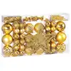 Image de Lot De 66 Boules De Noël Décorations Pour Sapin En Plastique Robuste Décoration De Noël Intérieur Extérieur Doré