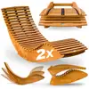 Image de 2x Chaise Longue À Bascule Java En Bois D'Acacia Certifié Fsc Pliable Transat Ergonomique Jardin Sauna Capacité De Charge 160kg - Casaria