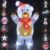 Image de Deuba Figurine Lumineuse LED en Acrylique Décoration de Noël Père noël blanc lumineux Illumination de noël Décoration LED