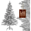 Image de Casaria Sapin de Noël artificiel 180 cm avec support métallique 533 pointes Montage rapide Décoration de Noël Sapin de Noël Arbre de Noël PVC Blanc